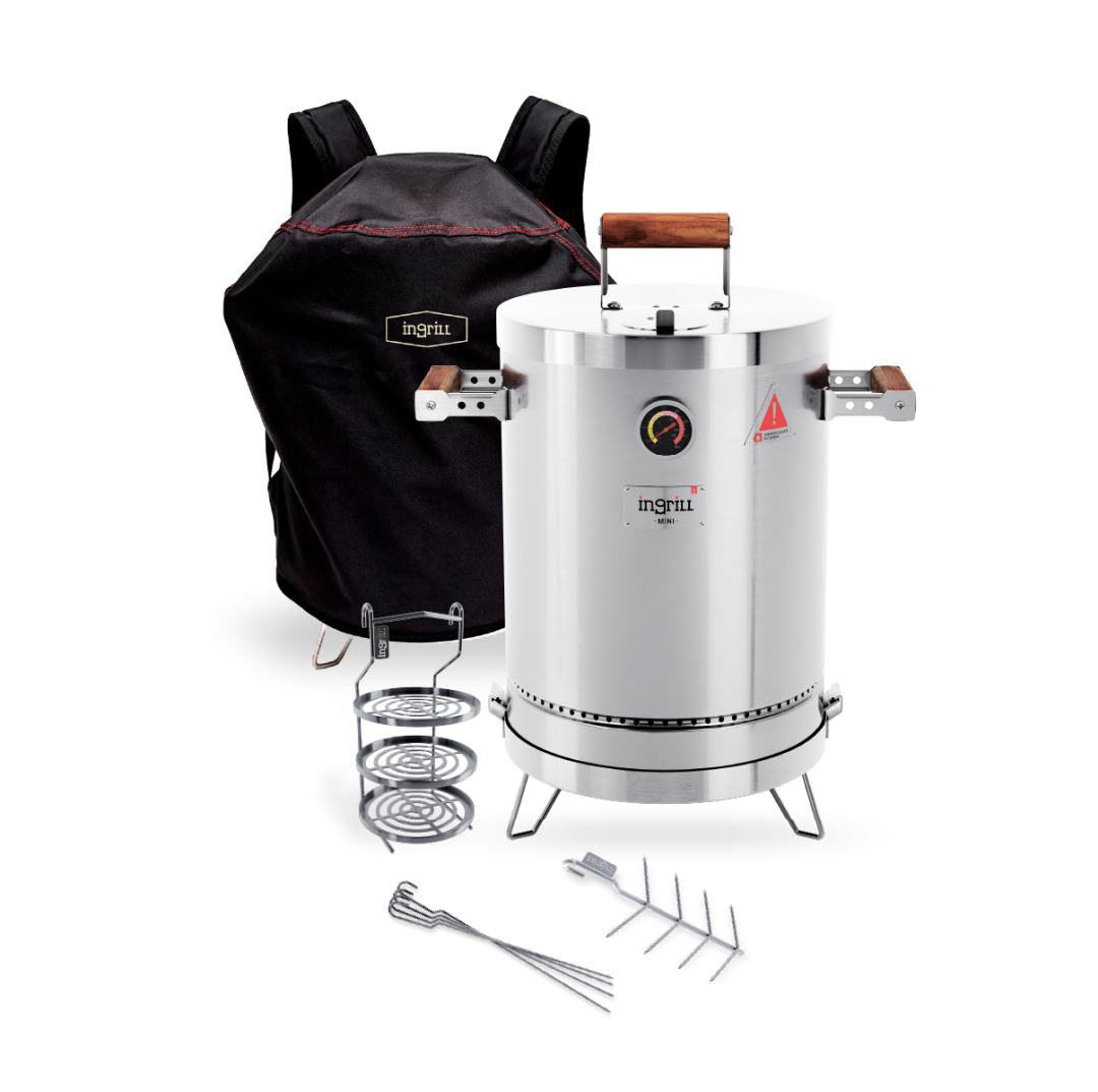 combo barril ahumador asador mini ingrill